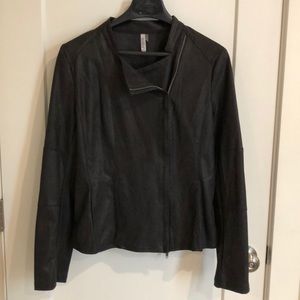 Black slim “soft leather” jacket
